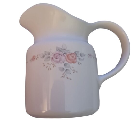 Pfaltzgraff Trousseau Ivory Pink & Purple Rose Decor Gray Band Sugar Bowl & Lid - Picture 3 of 4